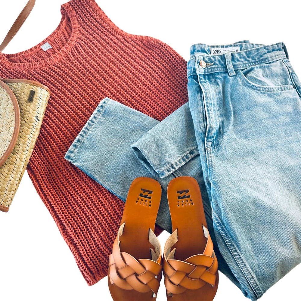 Old Navy Rust Knit Sweater Tank Top